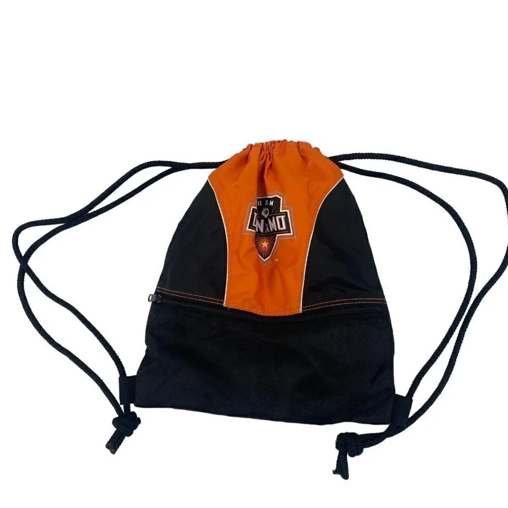 Houston Dynamo Drawstring Backpack Mesh Zipper Pockets & Lanyard